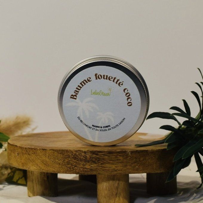 Baume fouetté Coco bio 50g texture aérienne dans boîte aluminium recyclable