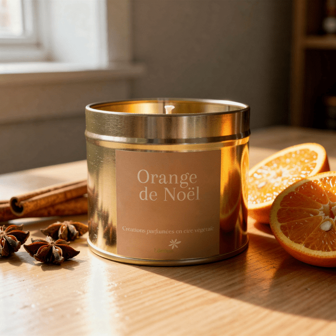 Bougie Orange de Noël
