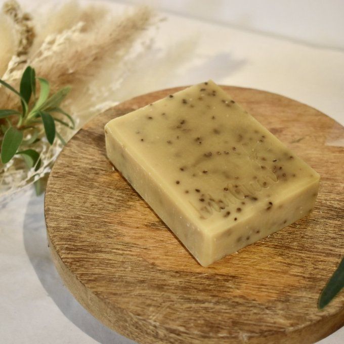 L'EXFOLIANT, savon au lait de chèvre et graines de chia